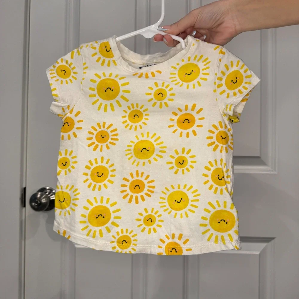 Old‎ Navy Toddler Girls Happy Sun Print Short Sleeve T-Shirt Size 2T